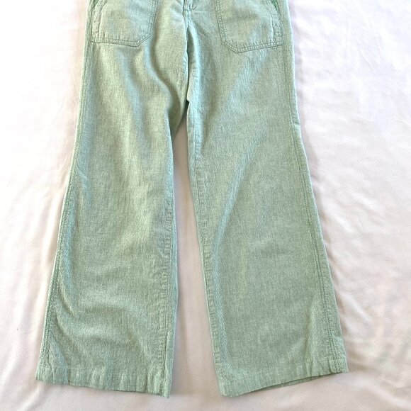 Pilcro green linen pants Womens 8 wide leg mid rise spring embroidered casual - Picture 10 of 14